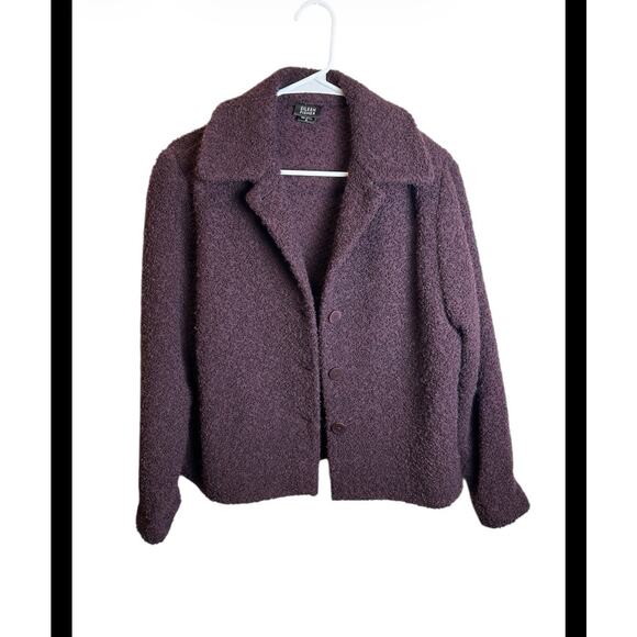 Eileen Fisher Jackets & Blazers - Eileen Fisher Boucle Plum Wool Jacket Size Small
